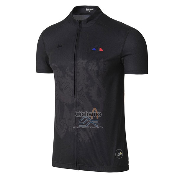 Tour DE Francia Ropa Ciclismo Culotte Corto 2017 Hombre Mangas Cortas Negro